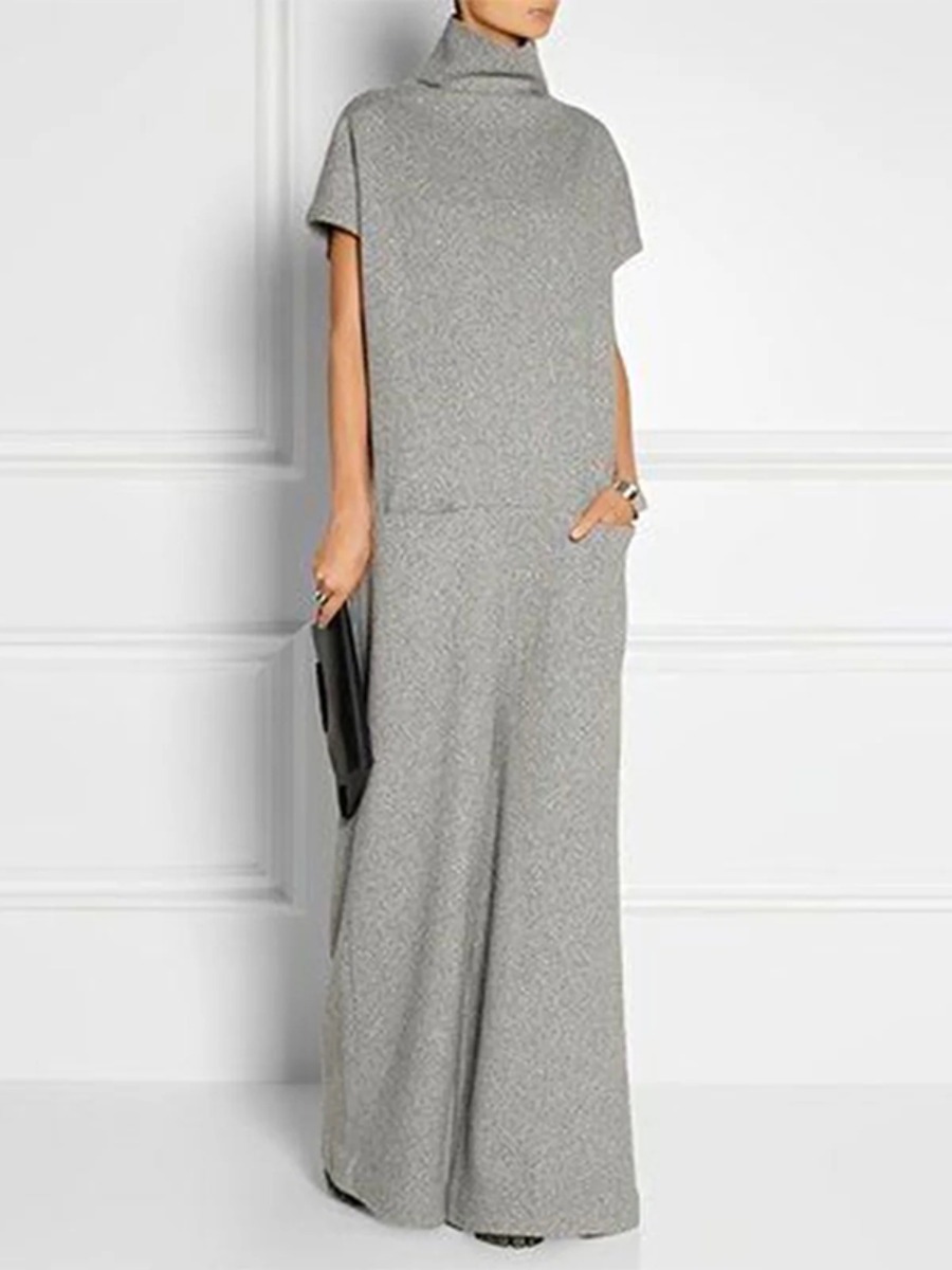Women Formal Wear Zara - Freeacy Effen Grijze Casual Damesjurk Met