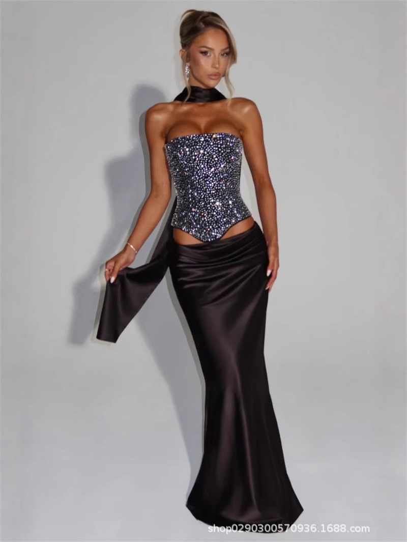 Women'S Formal Evening Wear Tops - Sexy zeemeermin vrouwen galajurk 2-delig mouwloze