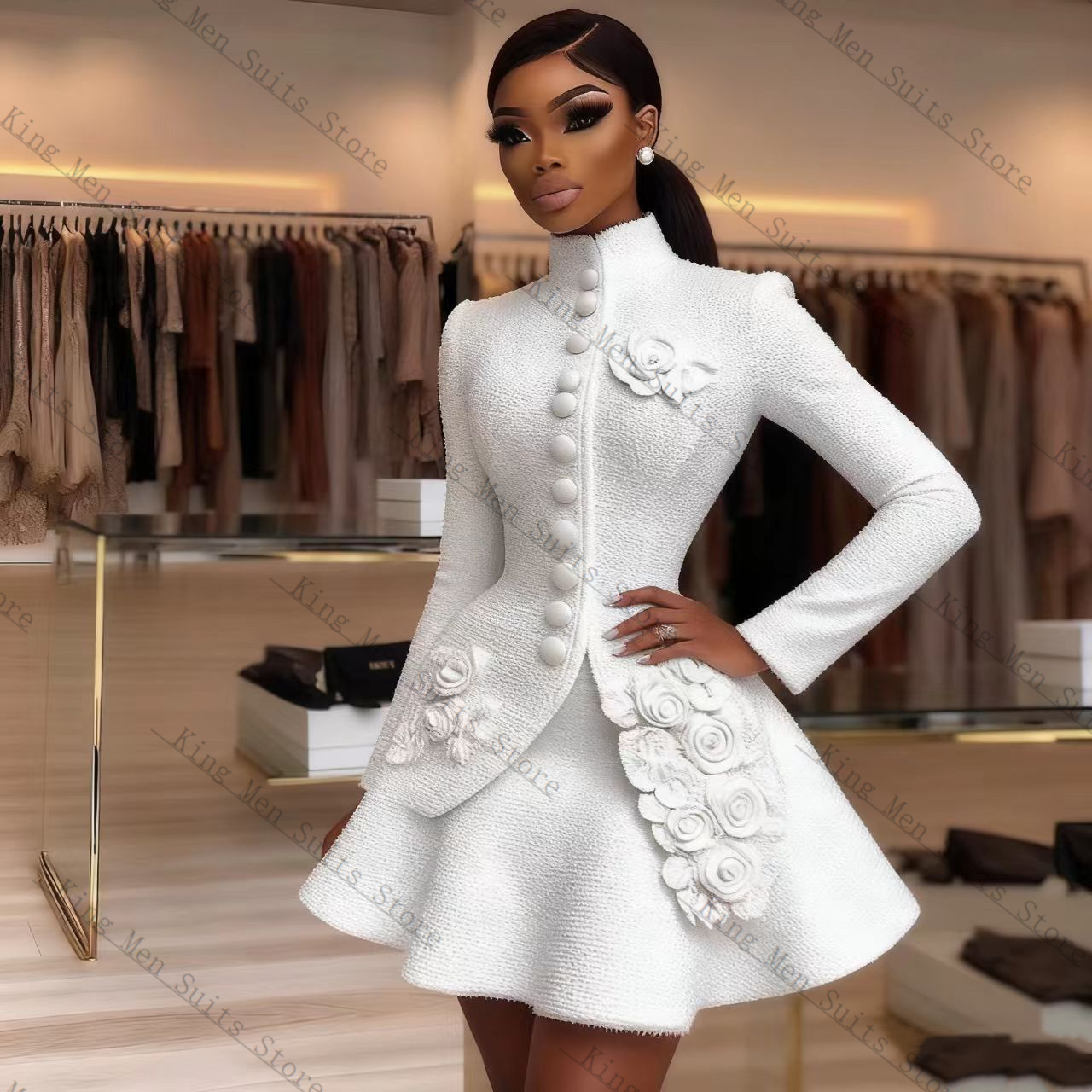 Women'S Formal Wear Tuxedo - Luxe Witte Vrouwen Pak Set 2