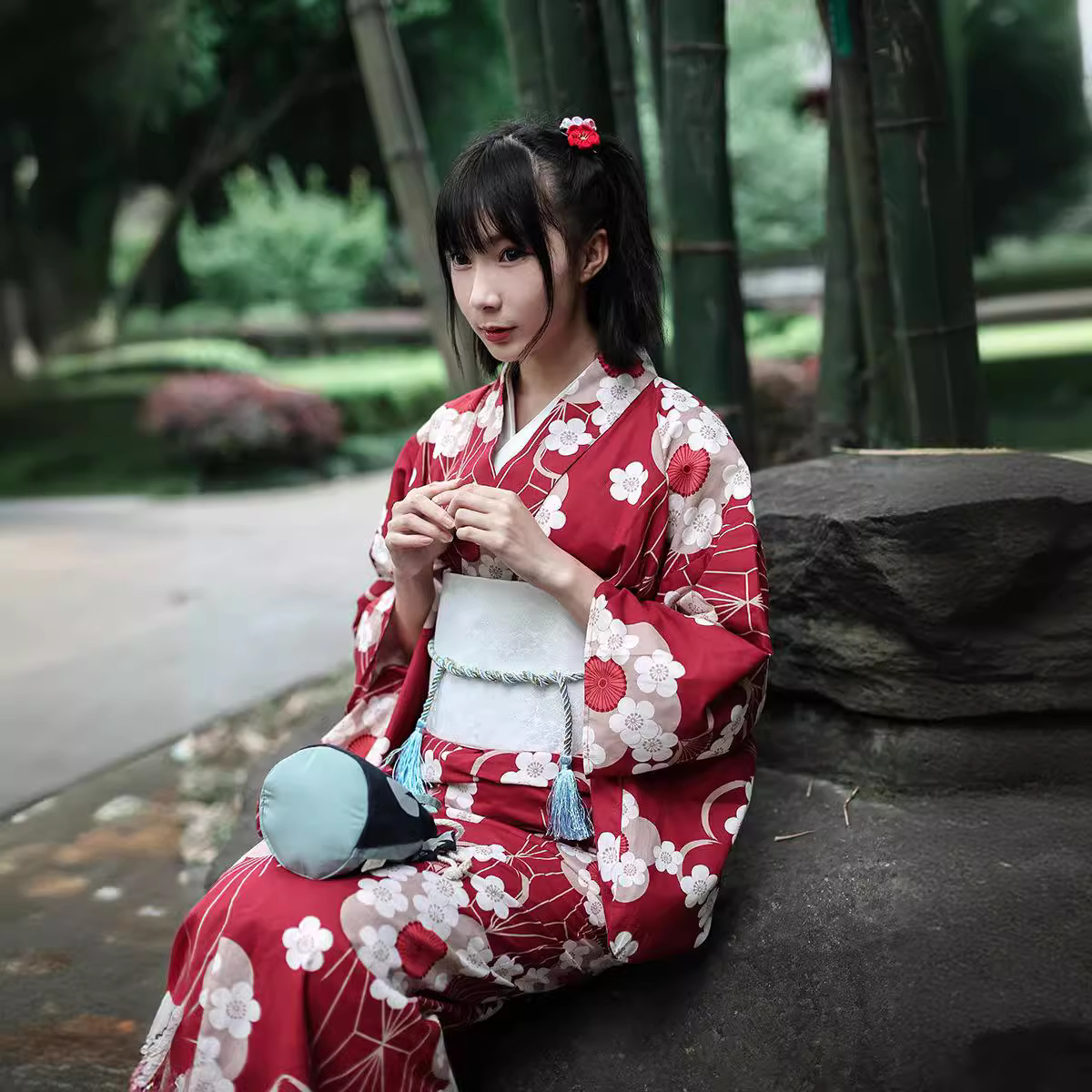 Women'S Formal Traditional Wear - Rode Japanse Yukata Kimono Vrouwelijke aangepaste