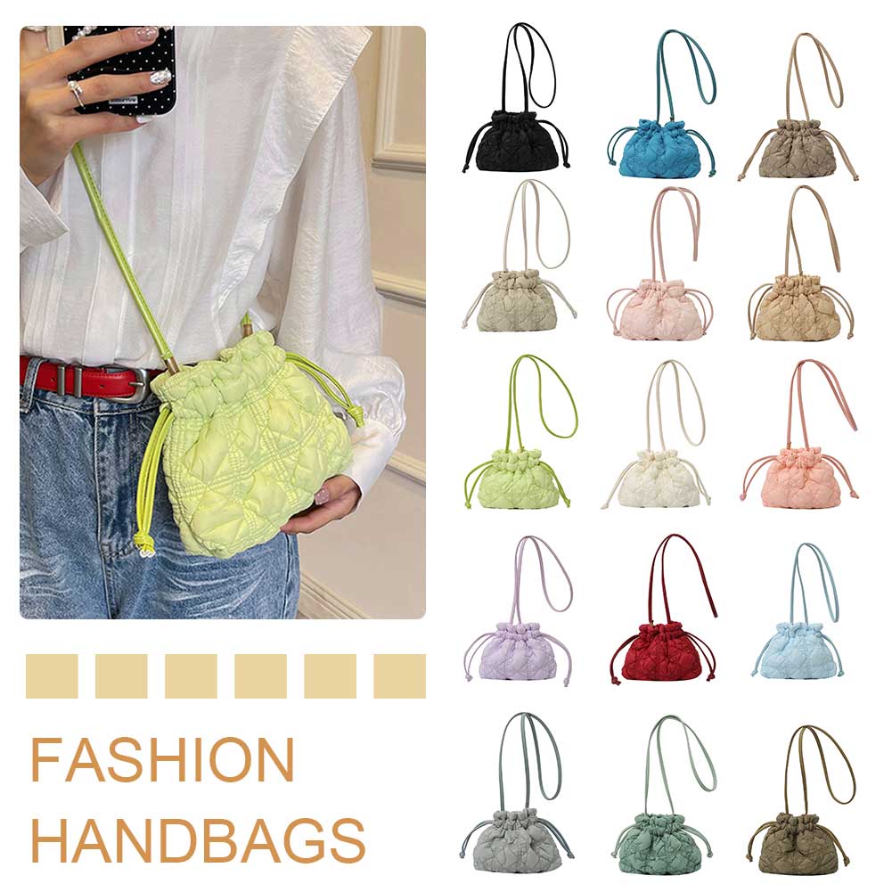 Shoulder Bag Structured - Vrouwen Trekkoord Schoudertassen Afneembare Riem Gewatteerde