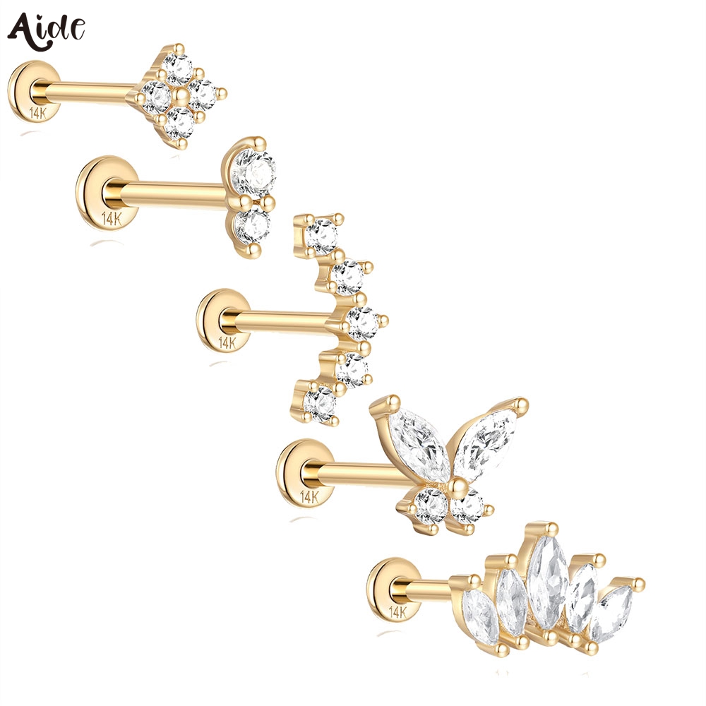 Pearl Earring Stud - Aide Diy Zirkoon Parel Oorbel 14K