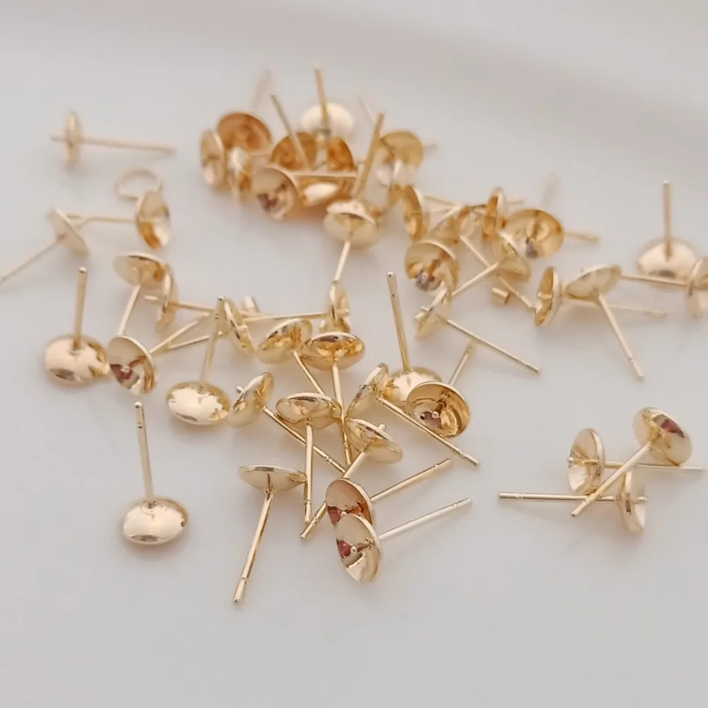 Pearl Earring Stud - 14K vergulde kralenaccessoires, halfgats geplakte oorstekers,