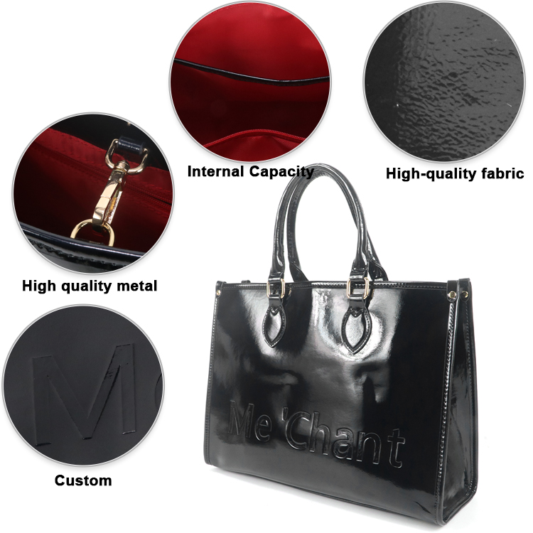 Dames zwarte glanzende laklere - Shoulder Bag Structured recensie en prijs
