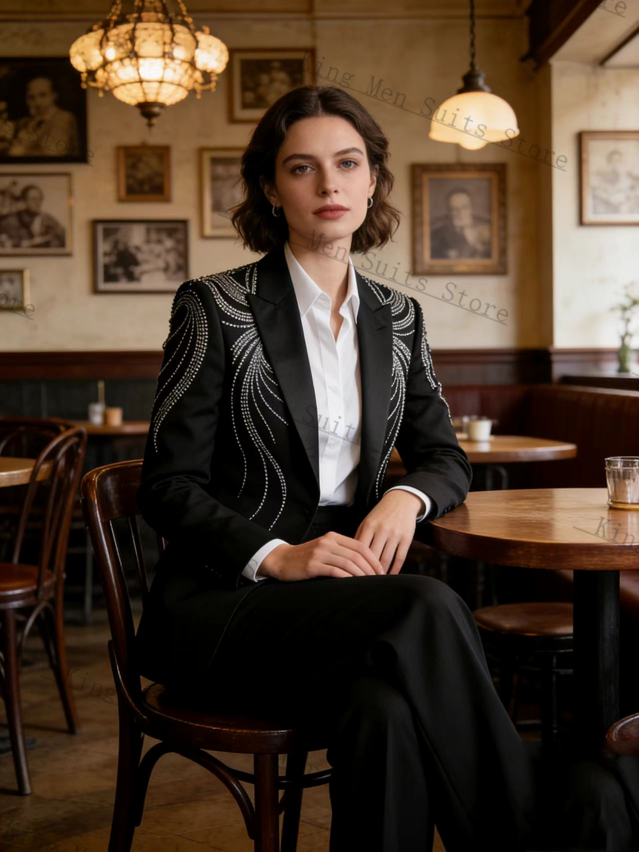 Zwarte Vrouwen Pak Set 2 Stuks - Women'S Formal Wear Tuxedo recensie en prijs