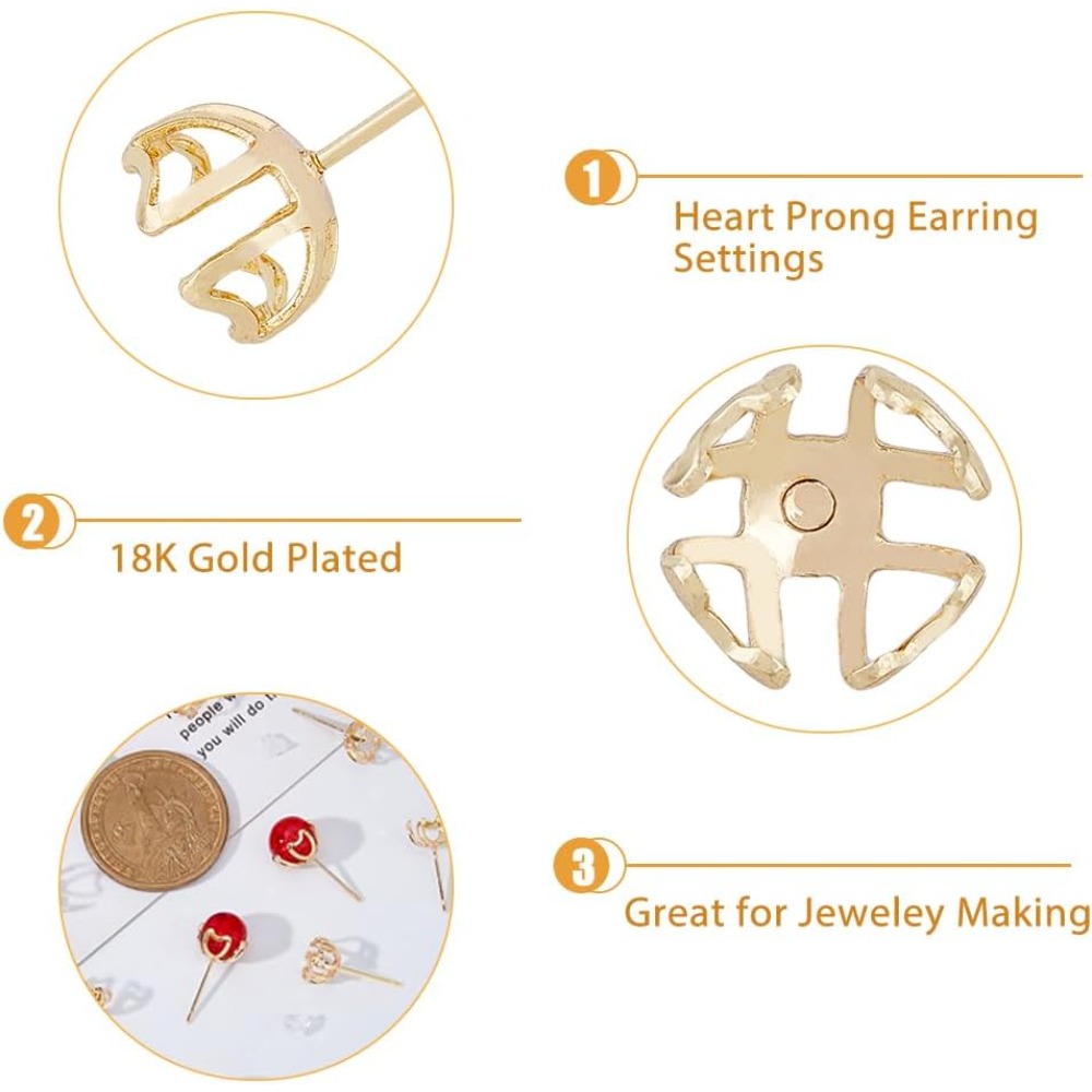 30 Stuks Oorbel Montage 4-Hart - Pearl Earring Stud recensie en prijs