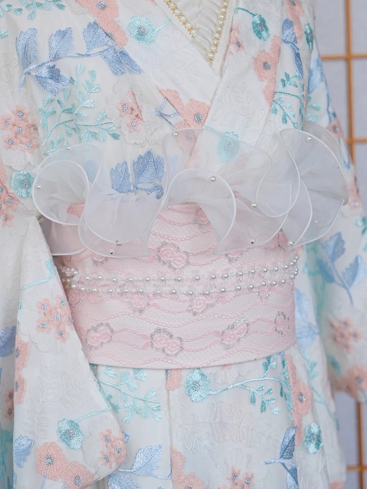 Kant getrimde kimono ondergoed - Women'S Formal Traditional Wear recensie en prijs