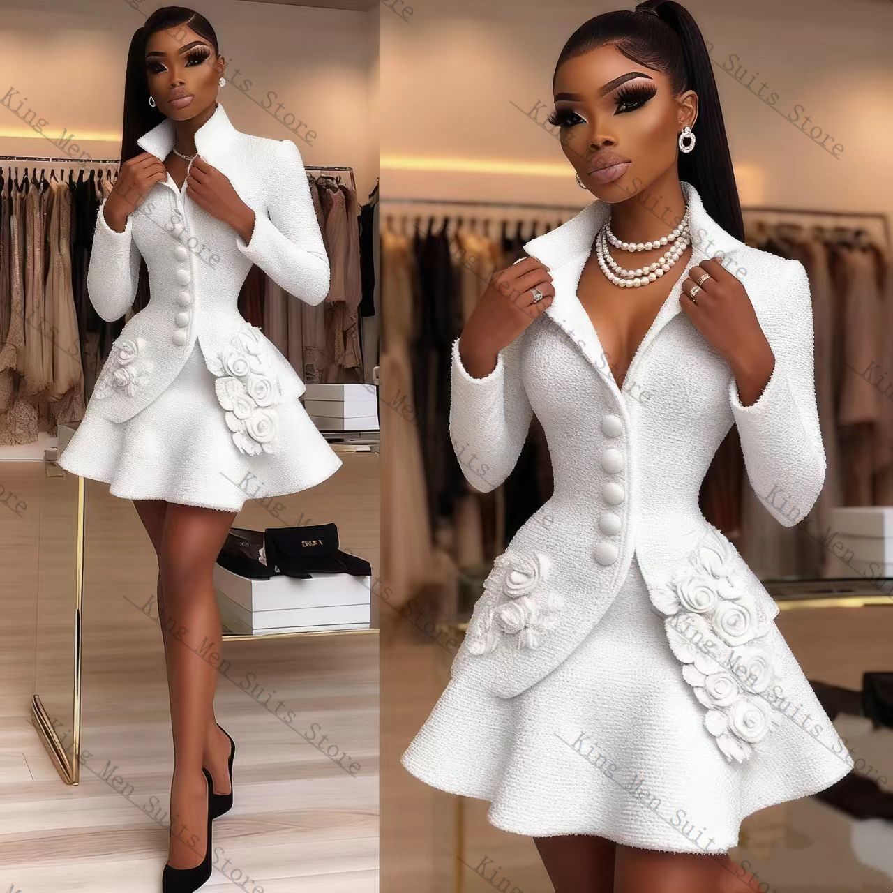 Luxe Witte Vrouwen Pak Set 2 S - Women'S Formal Wear Tuxedo recensie en prijs