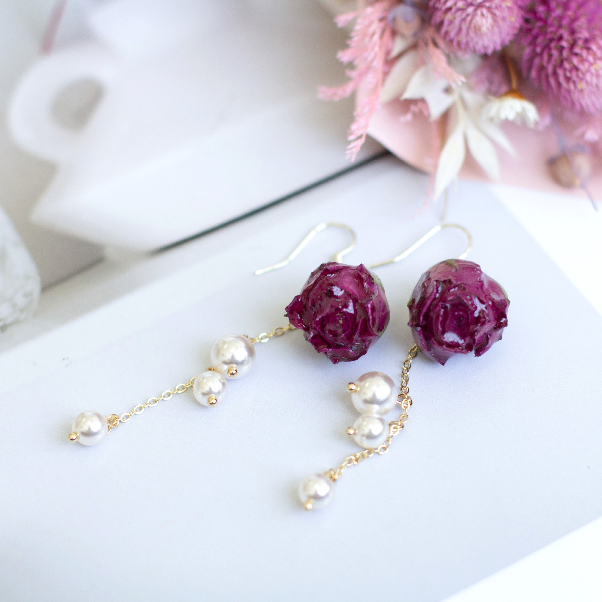 Elegante onsterfelijke roos pa - Pearl Earring Stud recensie en prijs