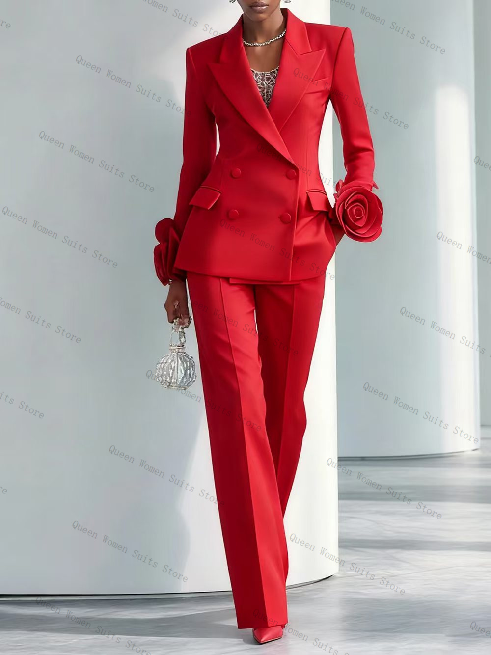 Luxe Rode Vrouwen Pak Set 2-de - Women'S Formal Wear Tuxedo recensie en prijs