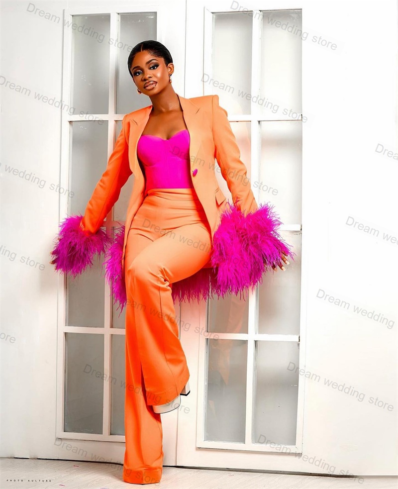 Struisvogelveer Oranje Damespa - Women'S Formal Wear Tuxedo recensie en prijs