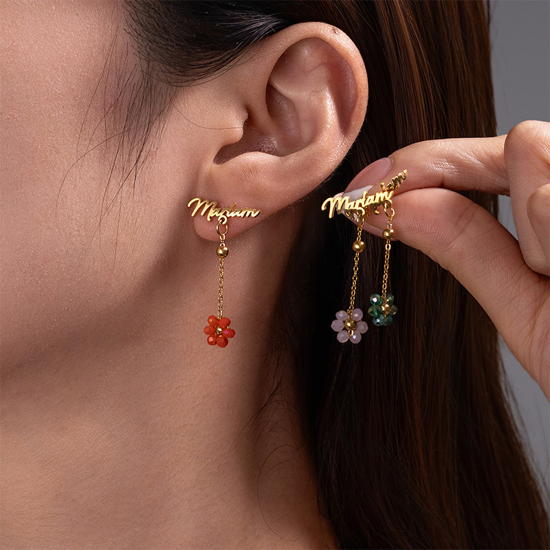 Auxauxme Aangepaste naam oorbe - Pearl Earring Stud recensie en prijs