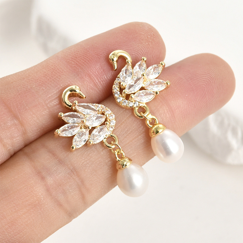 14k gegalvaniseerd echt goud k - Pearl Earring Stud recensie en prijs