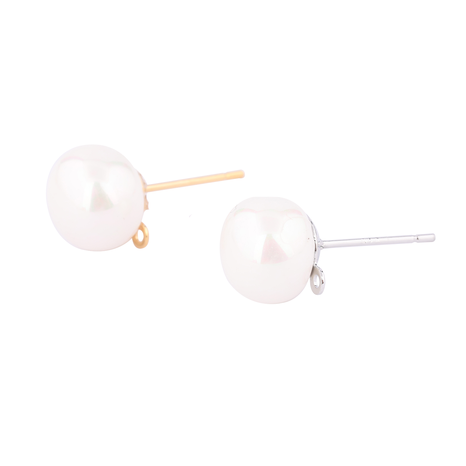 10 stuks koper wit K vergulde  - Pearl Earring Stud recensie en prijs